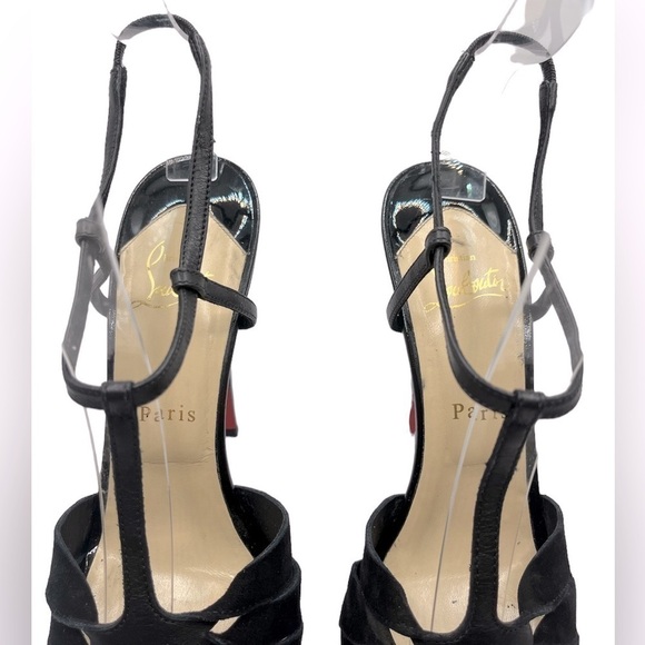 CHRISTIAN LOUBOUTIN Zigounette 140 Spike Accent T-Strap Heels Size 38EU 8US - Picture 10 of 16